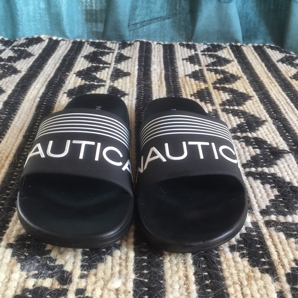 Black Nautical Slip Ons - Size 11
